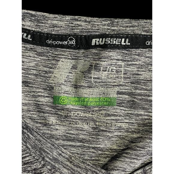 Russell Dri-Power 360 Gray V-Neck Short Sleeve Athletic Shirt Men's Size Large - Picture 5 of 9